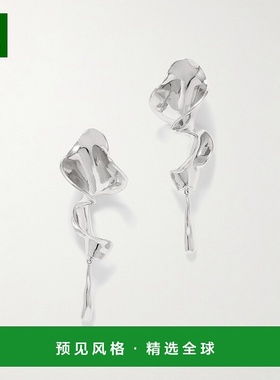 1h可退 香港直邮KHAITE 女士 Tidal 镀银耳环 10063007 metal金属
