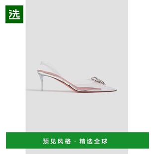 1h可退 香港直邮Amina Muaddi 女士 Rosie PVC 水晶装饰露跟浅口