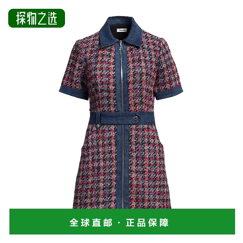 1h可退 香港直邮Sandro 女士 牛仔连衣裙 pink粉色 舒适时尚