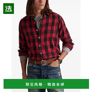 1h可退 香港直邮Polo Ralph Lauren Polo 拉夫·劳伦 男士 红色衬