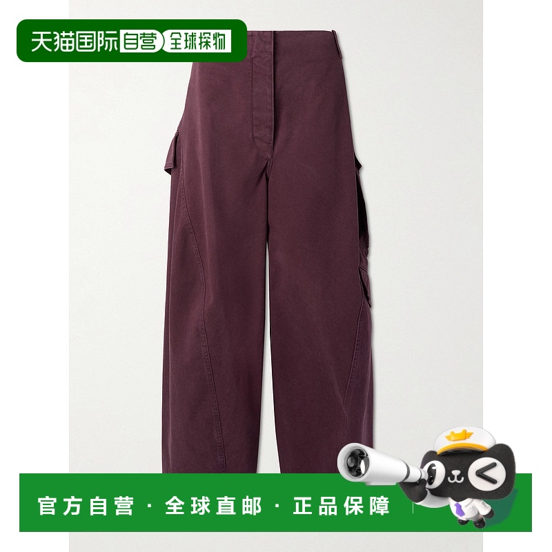 香港直邮Alaïa 女士 barrel-leg 棉质斜纹布工装裤 AA9P1203X072B