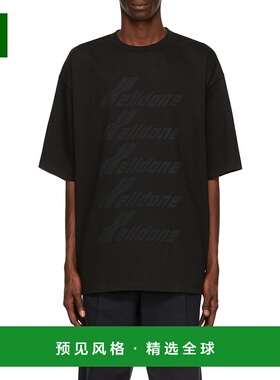 香港直邮WE11DONE 男士T恤 WDTP620074UBK CO 黑色 黑字大LOGOT恤