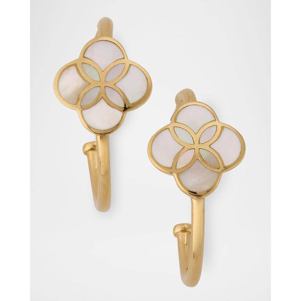 【美国直邮】Jan Leslie 18克拉镀金925纯银耳环 珍珠母贝孔雀石