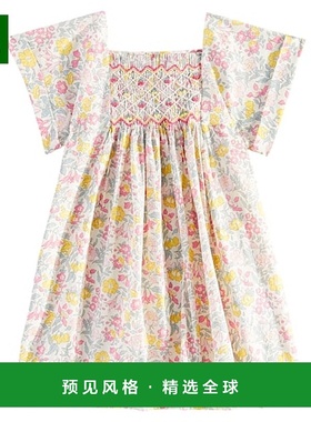 1h可退 香港直邮Bonpoint 婴儿 Pais 花朵罩衫式棉质连衣裙童装