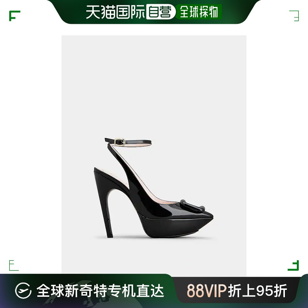 欧洲直邮rogervivier（罗杰·维维亚）女士 Viv' Choc 漆皮搭扣露 女鞋 浅口单鞋 原图主图