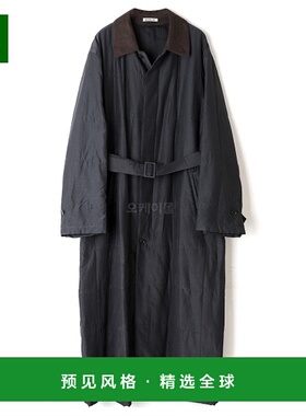 韩国直邮AURALEE 绗缝浅色丝棉大衣 墨黑色 (A23AC02SP) 外套