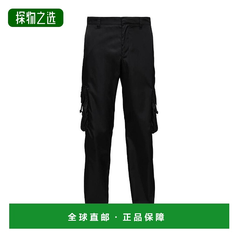 【99新未使用】香港直邮Prada 黑色徽标休闲裤 SPH1301WQ8S211