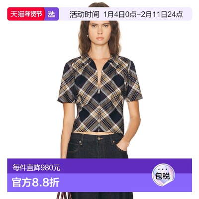 香港直邮Frame Denim 女士 X Amelia Checkmate 灰色上衣 WP26WSH