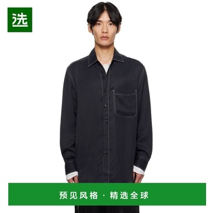 1h可退 香港直邮Song For The Mute 男士 黑色 L/S Oversized 衬