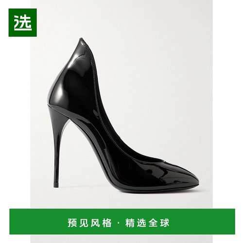 1h可退 香港直邮Alaïa 女士 漆皮浅口鞋 AA3E088CK168 black黑色