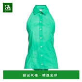 香港直邮Msgm green绿色 女士 1h可退 Blouses 纯色衬衫 舒适时尚