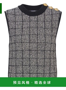 香港直邮BALMAIN 女士背心吊带 GF1AG850KJ48EER SS2026 黑色