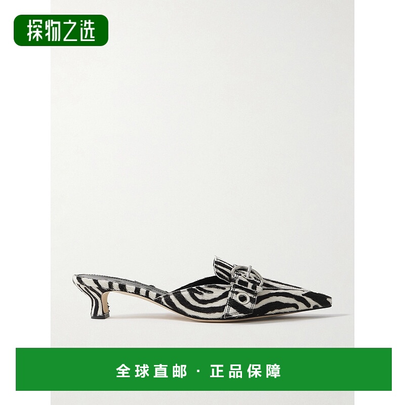 aeyde 女士 Danielle 搭扣斑马纹小牛毛凉拖 A11PUGRGP35拖鞋单鞋