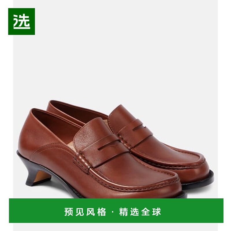 1h可退 香港直邮LOEWE 罗意威 女士 Campo 皮质乐福鞋 brown棕色