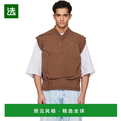 1h可退 香港直邮Hed Mayner 男士 棕色马甲 HMMC75107RHC602