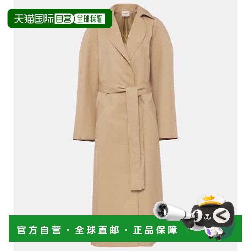1h可退 香港直邮KHAITE 女士 Roth 棉质斜纹布风衣 beige米色 舒