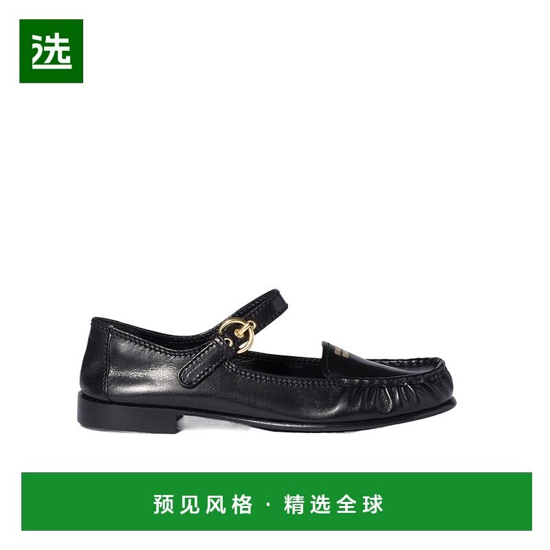 香港直邮Miu Miu 圆头乐福鞋 5D563E007F015女鞋单鞋玛丽珍鞋