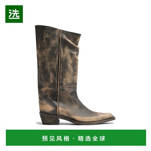 1h可退 香港直邮KHAITE 女士 Clive 皮质靴子 brown棕色 舒适时尚