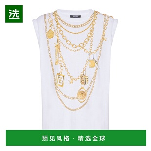 香港直邮Balmain 印花背心上衣 FF1ED004GE99