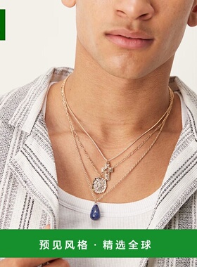 1h可退 香港直邮ASOS 男士 festival 设计半宝石吊坠项链(三件套)