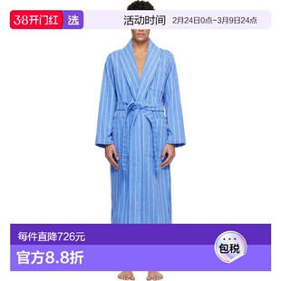 1h可退 香港直邮Tekla 男士 蓝色 & 白色 Terry Classic 浴袍 CBT