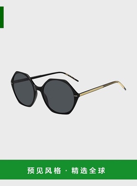 欧洲直邮HUGO BOSS雨果BOSS BLACK 带棱角框架黑色醋酸纤维太