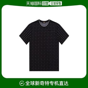 香港直邮MCM MHTAAMM05短袖 logo印花T恤 黑色经典 圆领