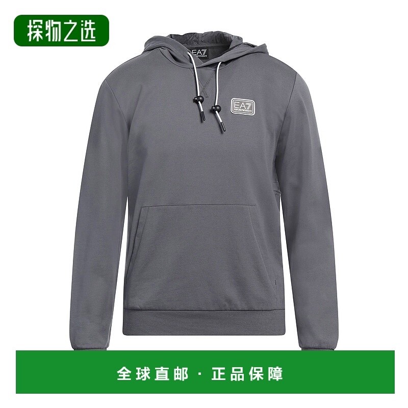 香港直邮Ea7 男士 连帽运动衫 GREY 舒适时尚灰色卫衣