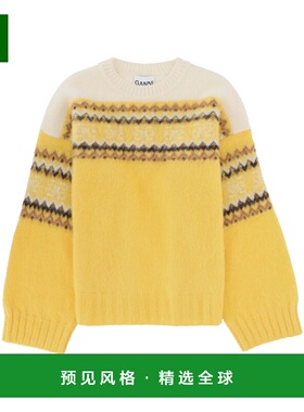 1h可退 香港直邮GANNI 女士针织衫 A1070077358 SS2026 黄色