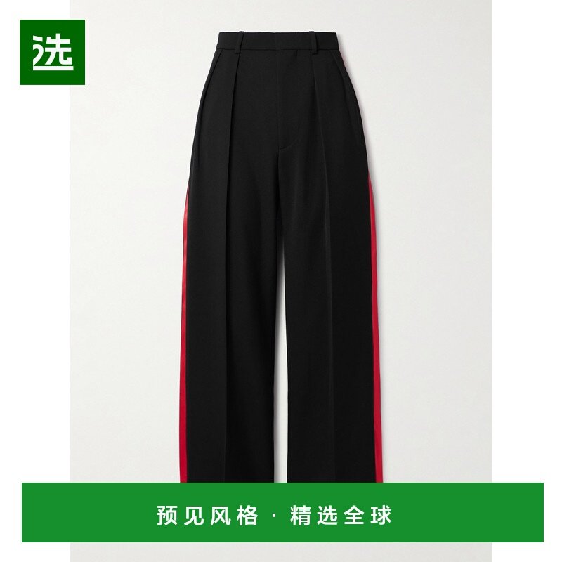 1h可退 香港直邮wardrobenyc 女士 褶裥真丝缎修饰羊毛凸纹阔腿裤,女装/女士精品,休闲裤,淘宝优惠券,粉丝福利购,淘宝优惠卷