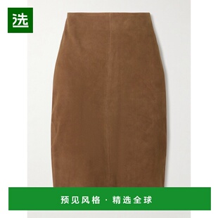 1h可退 香港直邮ST.AGNI 女士 绒面革半身裙 W25806TFETOFFEE