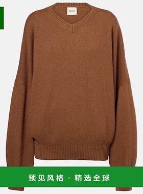 1h可退 香港直邮KHAITE 女士 Wolfe 宽松款羊绒毛衣 brown棕色 舒
