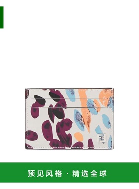 香港直邮FENDI 男士钱包 7M0371AW26F1UXM CO 白色 FF 方形纤薄卡