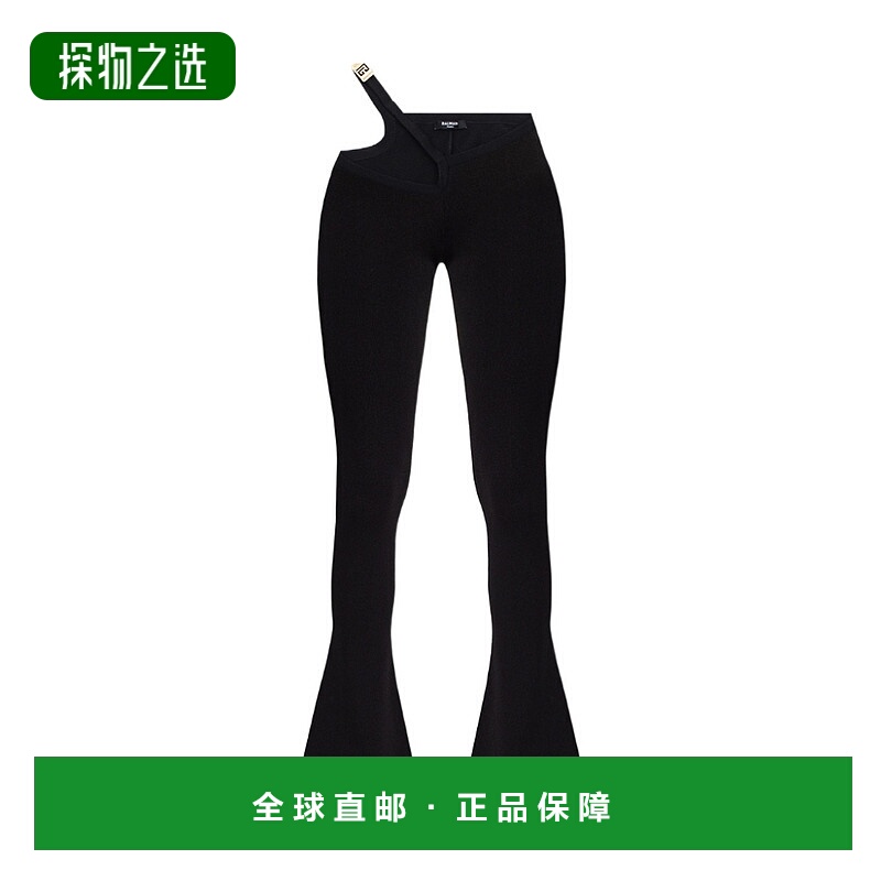 香港直邮Balmain 黑色徽标休闲裤 XF0PP080KB59喇叭裤
