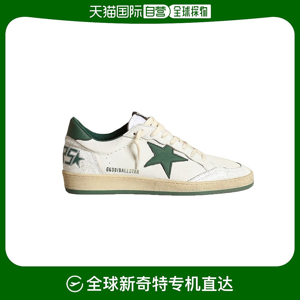 欧洲直邮GOLDENGOOSE/GGDB男士白色皮革LOGO字体休闲平底运动鞋