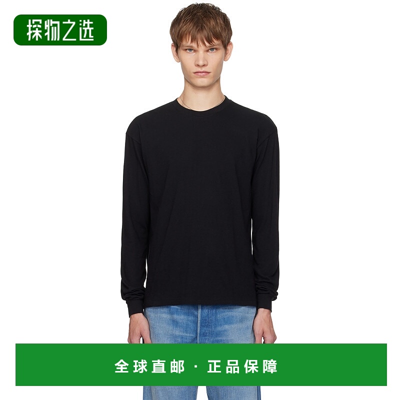 香港直邮AURALEE 男士 黑色 Seamless 长袖 T 恤 A00T02ST