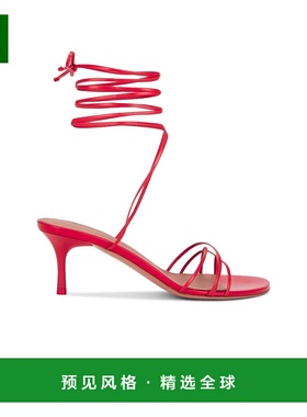 1h可退 香港直邮Amina Muaddi 女士 Lori 60 绑带软羊皮凉鞋 13S3