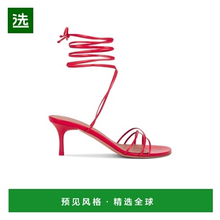 1h可退 香港直邮Amina Muaddi 女士 Lori 60 绑带软羊皮凉鞋 13S3