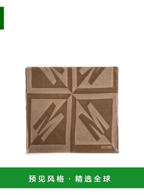 香港直邮MOSCHINO 男士围巾 03321M3401003 SS2026 棕色 徽标印花