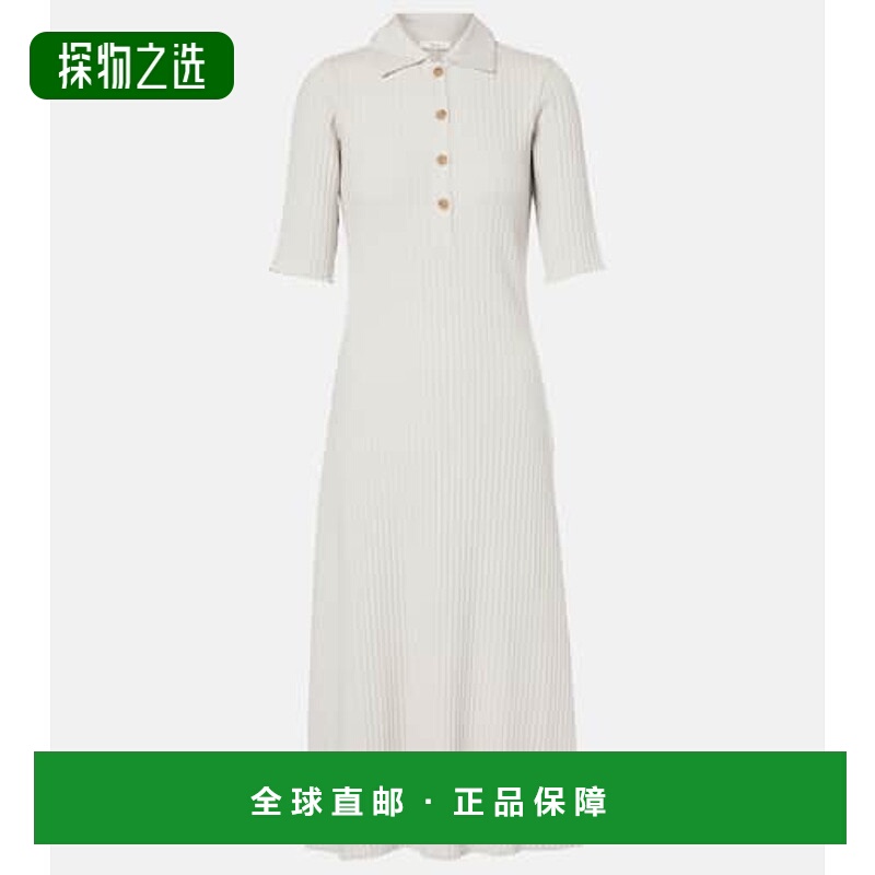 香港直邮VINCE 女士 罗纹针织棉混纺Polo衫式连衣裙