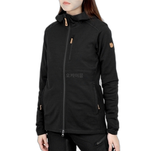韩国直邮FJALLRAVEN Keb 抓绒连帽衫 W 黑色 中层夹克 86990/550
