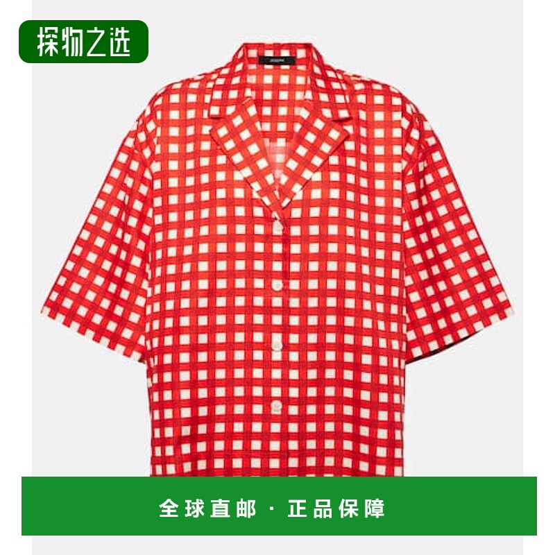 香港直邮Tom Ford 汤姆·福特 女士 Leopold 方格棉布真丝棉质衬