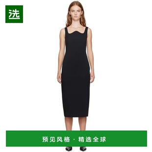 1h可退 【美国直邮】Recto 黑色标志性弧形领中长连衣裙 女装 女