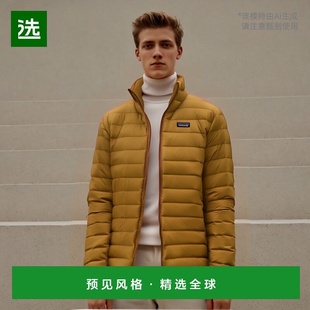 欧洲直邮PATAGONIA 土黄色聚酯男士羽绒服