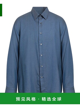 1h可退 香港直邮Brioni 布里奥尼 男士 纯色衬衫 blue蓝色 舒适时