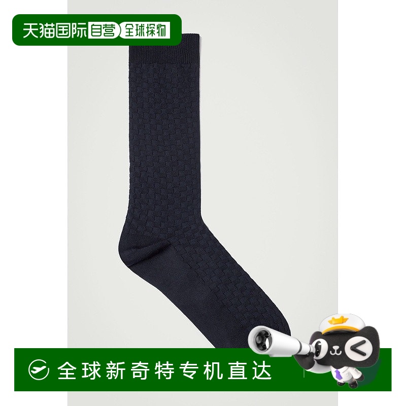 欧洲直邮COS 男士海军蓝棉质袜子