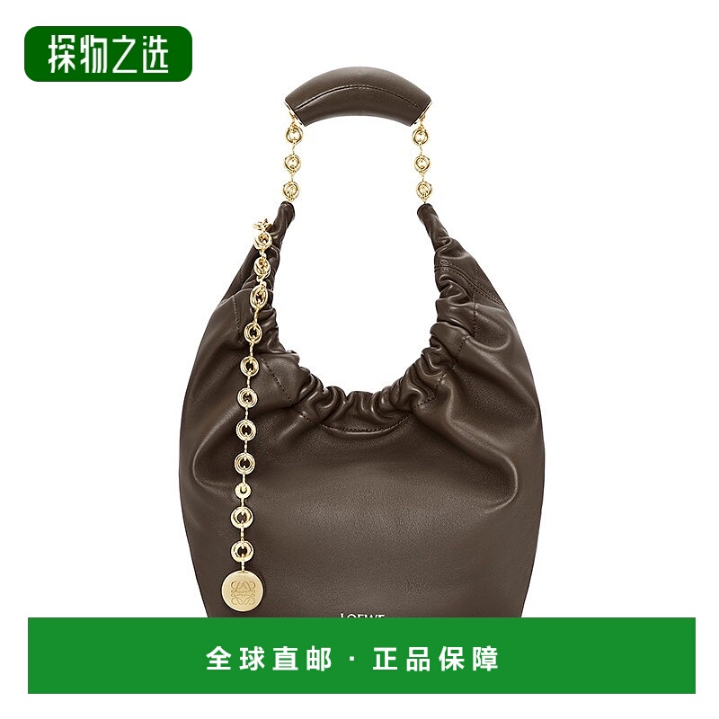 1h可退 欧洲直邮Loewe/罗意威 23新款Squeeze女士小号巧克力色羊