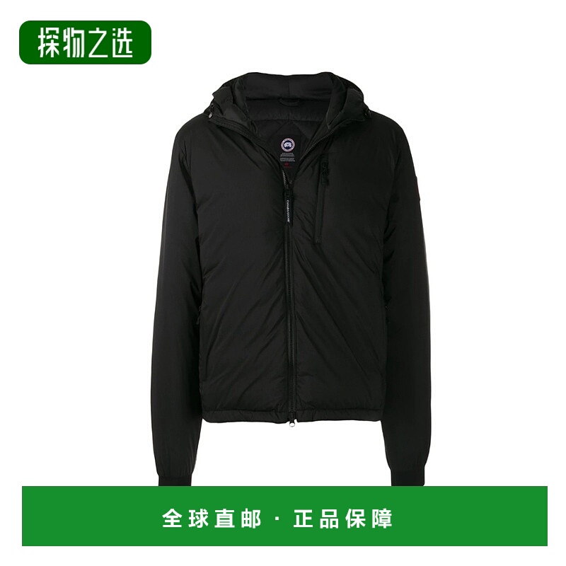 香港直邮Canada Goose 黑色LODGE HOODY 短款羽绒服 5078M LODGE