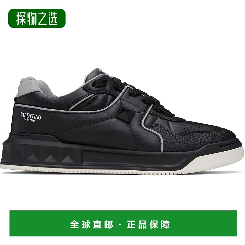 香港直邮valentino 华伦天奴 男士 黑色 One Stud Low-Top Nappa