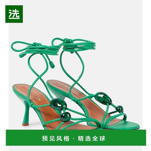 1h可退 香港直邮ZIMMERMANN 女士 Gleam 65 精饰皮质凉鞋高跟